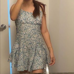 Beautiful teal flower print romper